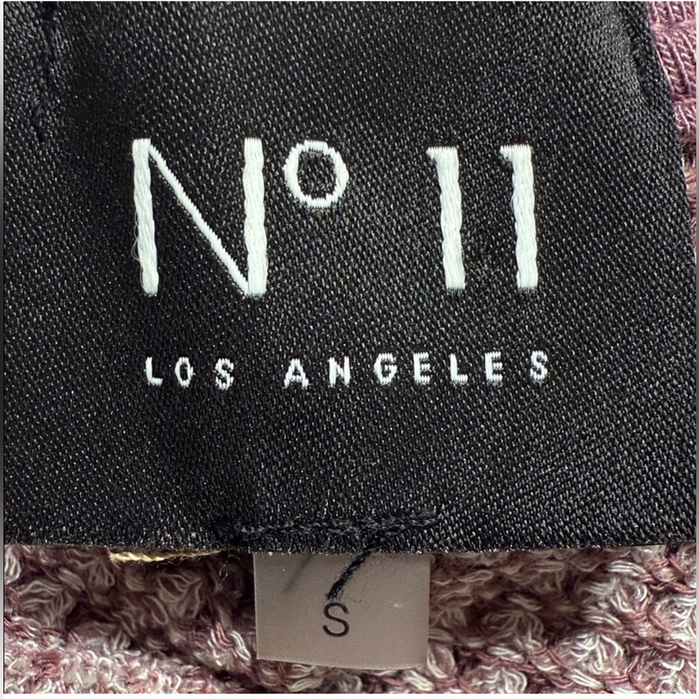 No. 11 Los Angeles Waffle Knit Cowl Neck Poncho Sweater β Dusty Pl β Small β NWT - Picture 2 of 6